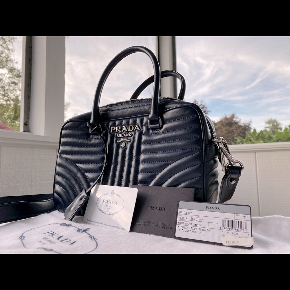 Authentic Prada Baltico/Navy Bag
